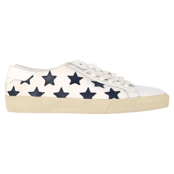 Saint Laurent SL/06 Low-Top Star Sneakers in White Leather
